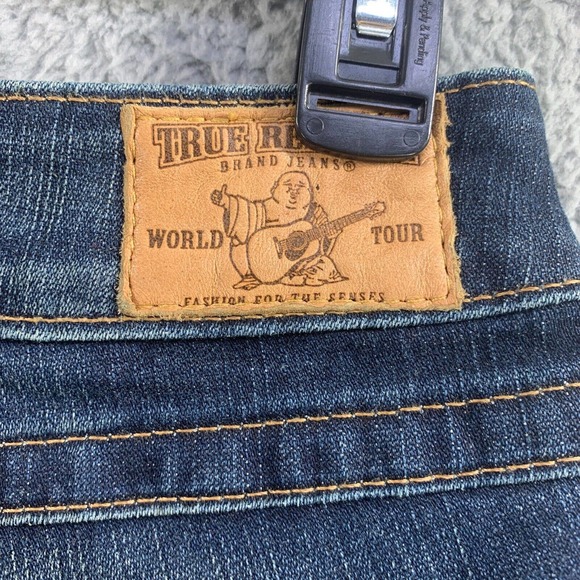 Y2K 90s True Religion Jeans Thick Stitch Boot Cut Blue WC92317QV Sz 27 X31 USA - Picture 12 of 15